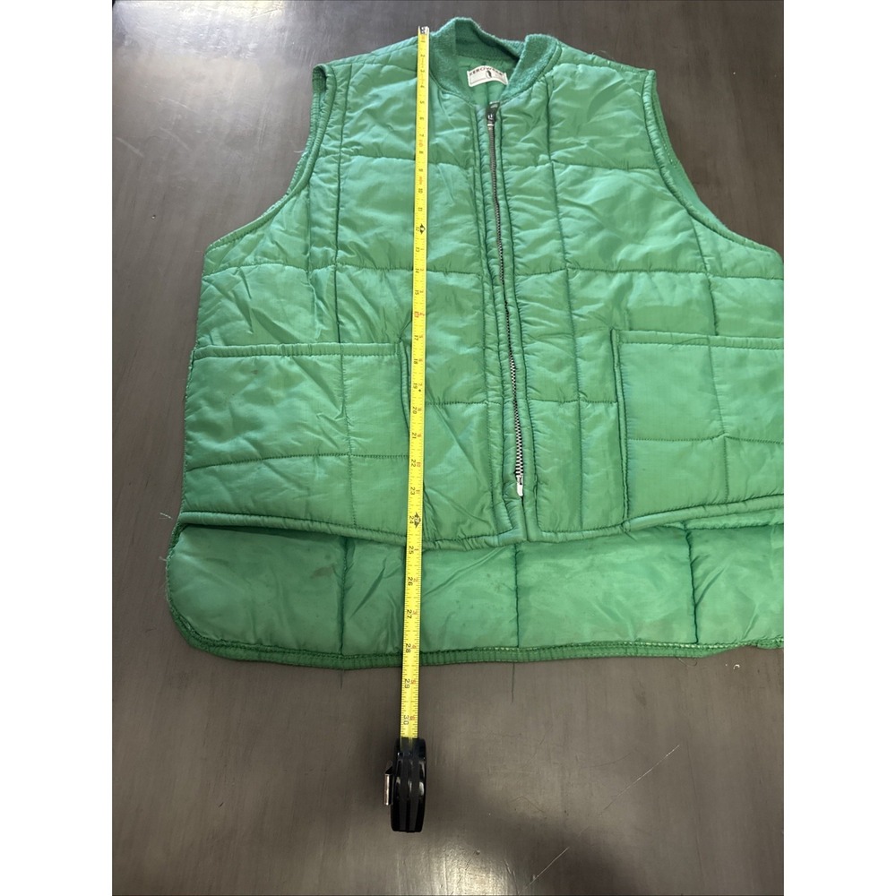 Vintage Zero Wear by Hyman Puffer Vest Men's Green  Full Zip Size L Heavy Zipper - Picture 8 of 9